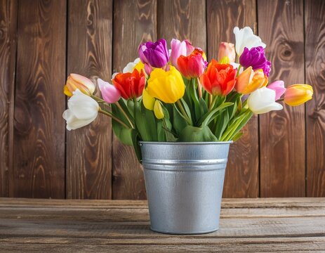 florero con tulipanes (foto 1).