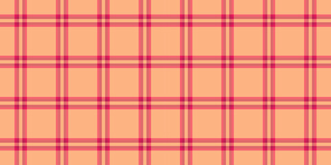 Various pattern vector plaid, funky check tartan fabric. Length texture seamless textile background in red and orange colors.
