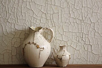 Vintage Textured Wallpaper Designs: Cracked Ceramic Artisan Touch