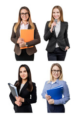 business woman with folders