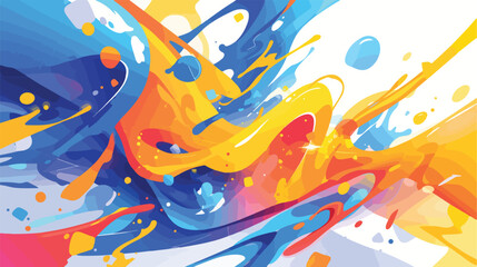 Vector Illustration of Color Paint Splashes 2d flat