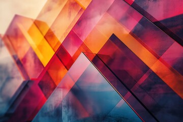 Colorful abstract background with lines and shapes, futuristic geometric shapes