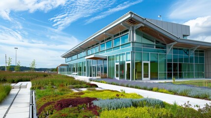 Obraz premium Building Overflowing With Lush Green Plants
