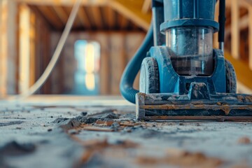 Close-up of construction vacuum cleaner for professional construction cleaning services