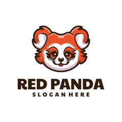 Red Panda Cartoon Character Logo
