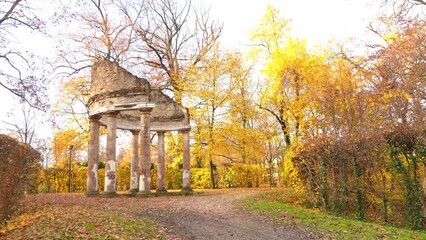 Temple of Arcadia. Destroyed in the rotunda in park. Ducal Park, also known simply as public garden, is historical park in Parma, Italy, located in Oltretorrente district near Parma stream. - Powered by Adobe