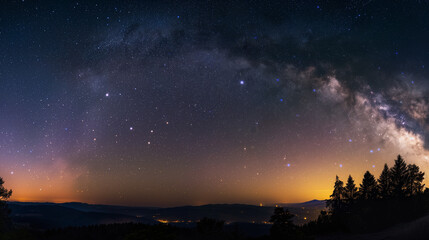 Naklejka premium A starry night sky with the Milky Way