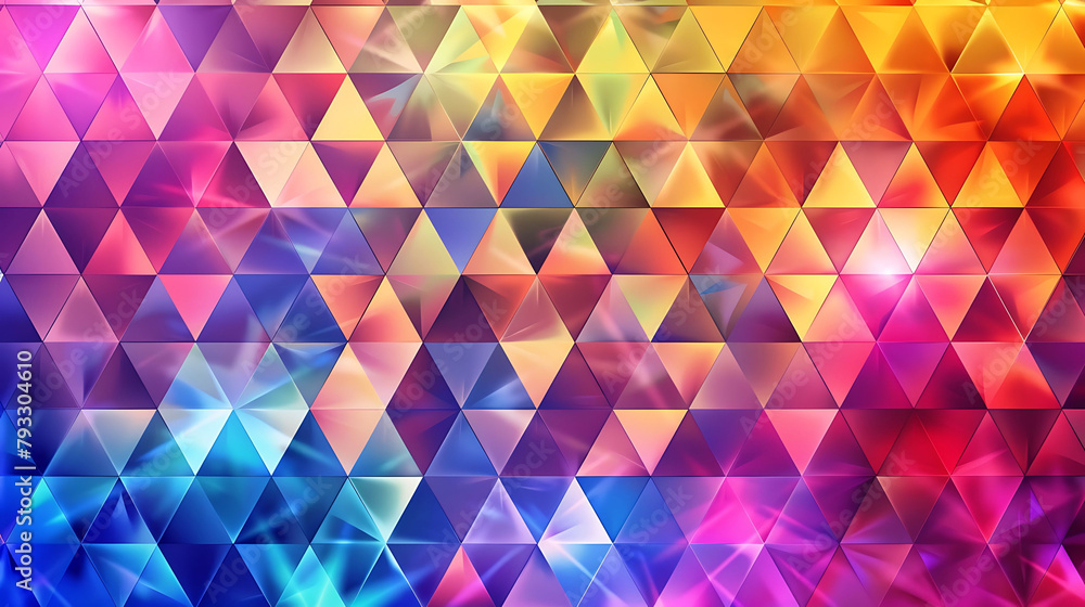 Aufkleber a multicolored wall with a pattern of triangles