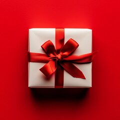 Giftbox on red background