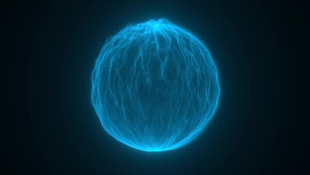 Blue energy ball with neon glow