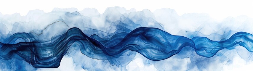 Coastal Chic: Elevating Interior Aesthetics with Blue and White Wave Motifs - obrazy, fototapety, plakaty