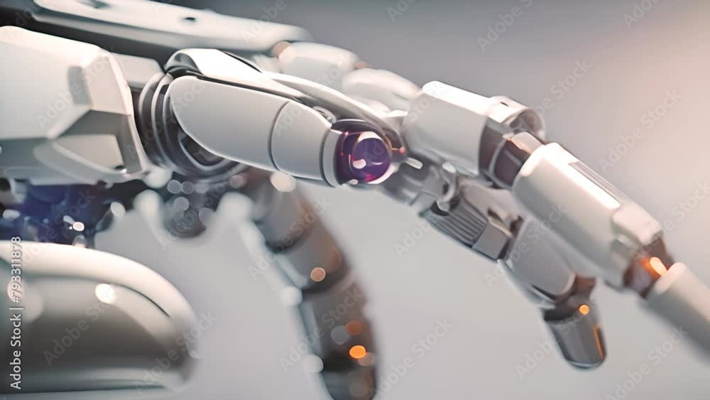 Poster robotic hand demonstrated in action generative ai