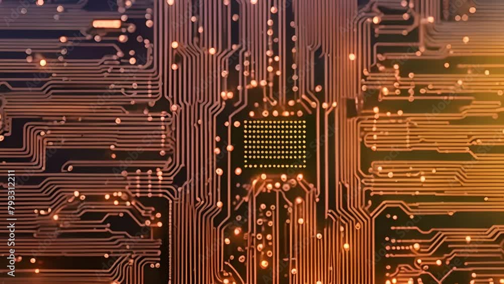 Poster close up of computer circuit board generative ai