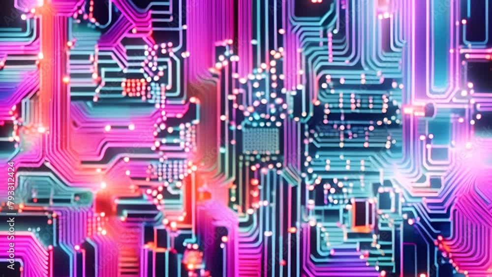 Poster close up of computer circuit board generative ai