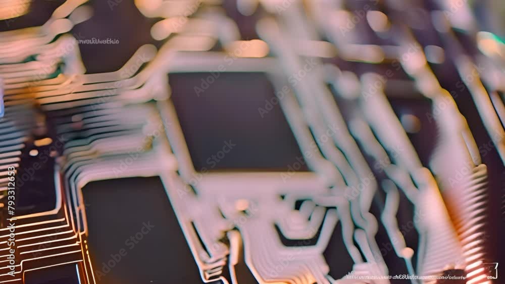 Poster close up view of computer circuit board generative ai