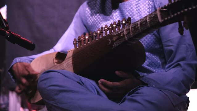 Typical Indian musicians on stage