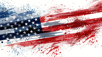 Abstract grunge american flag, symbolizing patriotism for memorial day remembrance