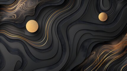 Craft a luxurious prompt featuring an abstract template of gold and black stripes complemented by...