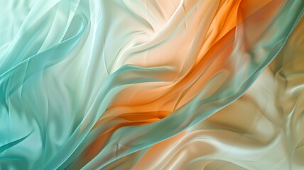Ethereal waves of translucent fabric in pastel tones