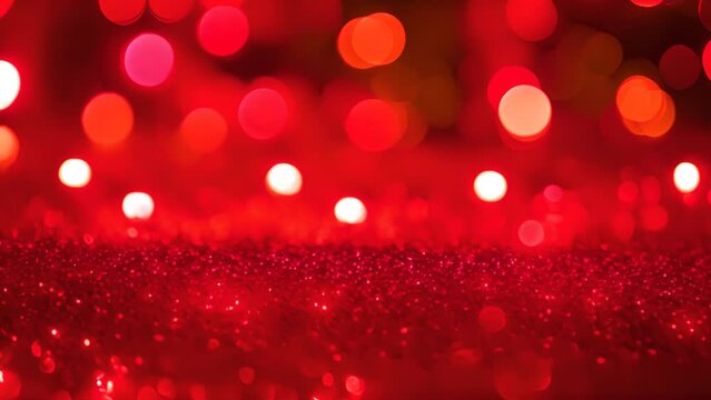 Vibrant Red Glitter Background Close Up Generative AI
