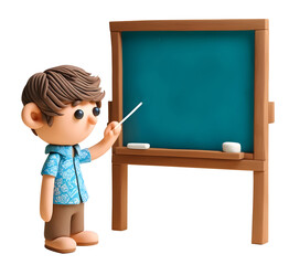 Enseignant au tableau à la craie