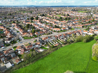 Aerial View of Residential District at Birmingham City of England United Kingdom, March 30th, 2024