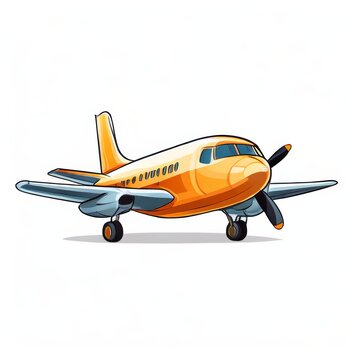 cartoon flyboat icon isolated AI
