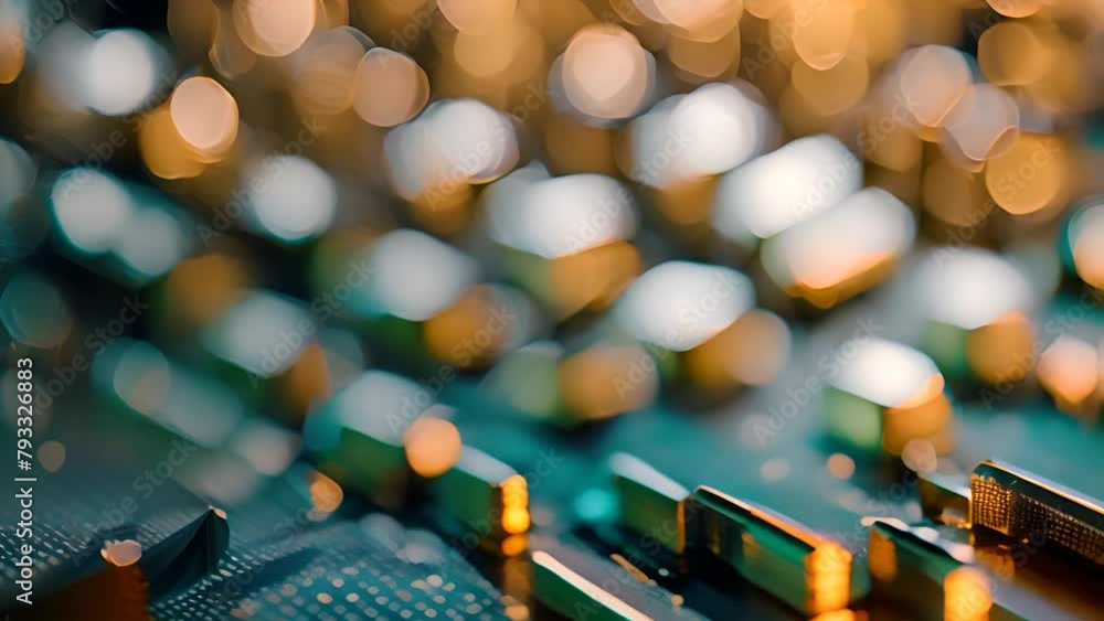 Poster close up view of computer chip generative ai