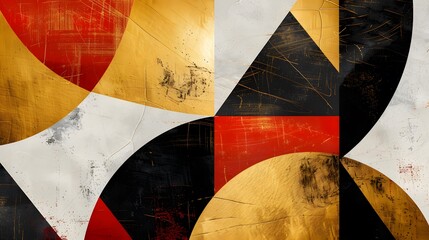 gold red black abstract geometric presentation
