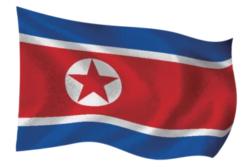 Tuinposter 北朝鮮　国　旗　世界　アイコン © J BOY