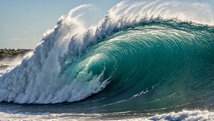 Cette vague est le symbole de la toute puissance de la mer, ses couleurs bleu vert et la blancheur de son écume offre un contraste saisissant.