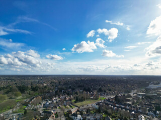 Fototapeta na wymiar Aerial View of Residential District at Birmingham City of England United Kingdom, March 30th, 2024