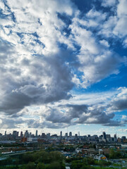 Fototapeta premium Aerial View of Residential District at Birmingham City of England United Kingdom, March 30th, 2024