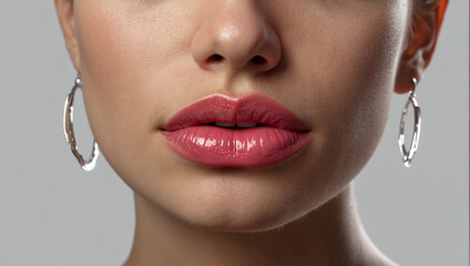 lipstick look with lip liner  - obrazy, fototapety, plakaty