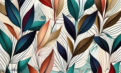 abstract wallpaper, very decorative with leaves
