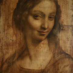 Enchanting portrait by Leonardo da Vinci featuring a mysterious woman