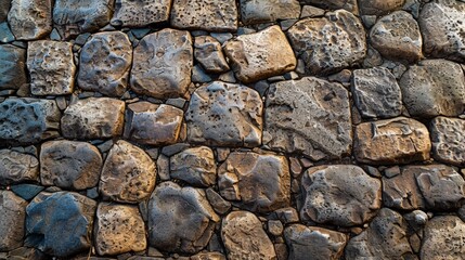 Fototapeta premium The warm glow of sunset illuminates an ancient cobblestone pathway, highlighting the texture and history.