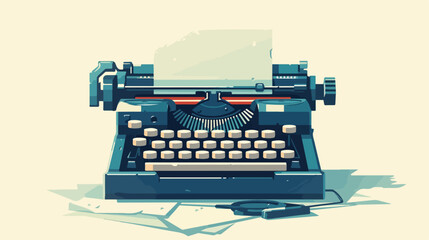 Vector of typewriter icon 2d flat cartoon vactor il - obrazy, fototapety, plakaty