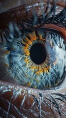 Detailed Grey Iris in a Human Eye Realistic Study