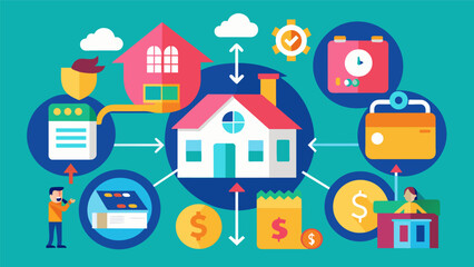 A colorful infographic showcasing the steps to take when considering refinancing a mortgage and how it can potentially save money in the long