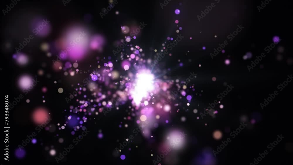 Poster 4k bokeh lights. holiday motion background. glowing particle abstract. 2160p 60fps. exploding partic