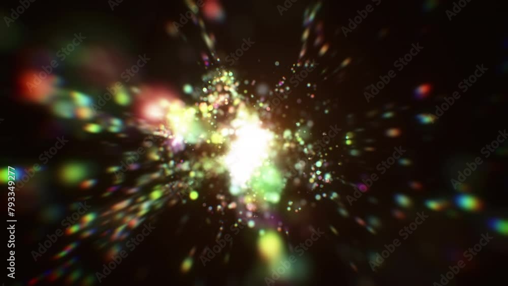 Poster 4k bokeh lights. holiday motion background. glowing particle abstract. 2160p 60fps. exploding partic