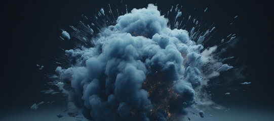 blue smoke bomb explosion 2