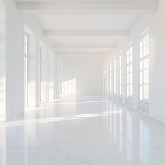 Fototapeta premium A empty clean white modern room