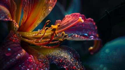 Macro photography of flowers generative ai