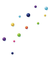 colorful paint splashes isolated