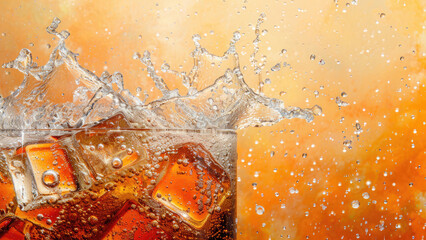 Chill Vibes: Embracing the Relaxing Sensation of Coke and Ice on a Breezy Day - obrazy, fototapety, plakaty