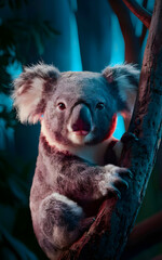 A Koala with neon effect