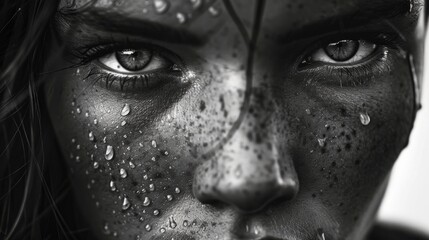 black and white portraits with high contrast generative ai