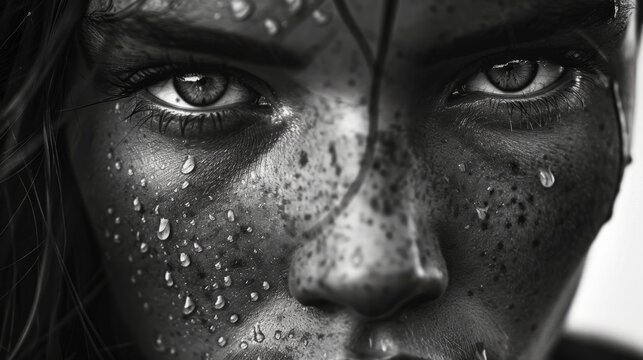 black and white portraits with high contrast generative ai